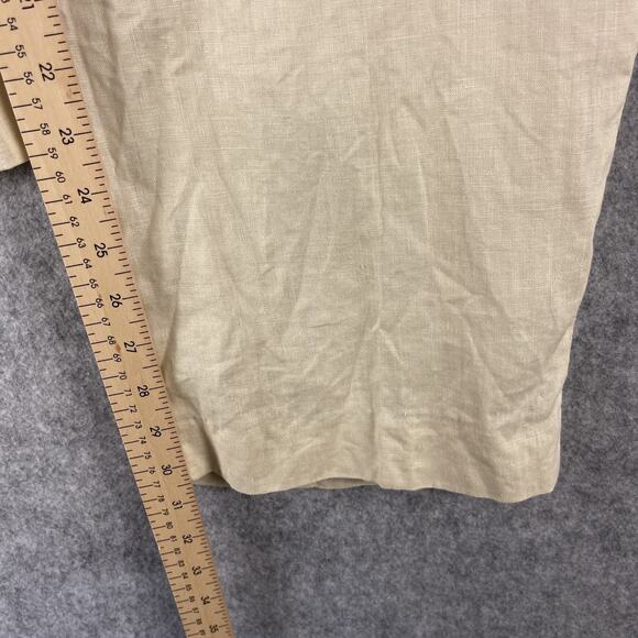 Inserch 100% Linen Pants Mens 38x30 Cream Pleated Front Trousers Coastal - Picture 6 of 13